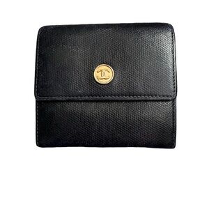 CHANEL Black Leather Wallet